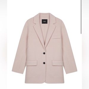Maje Pink Galke Wool Blazer Coat